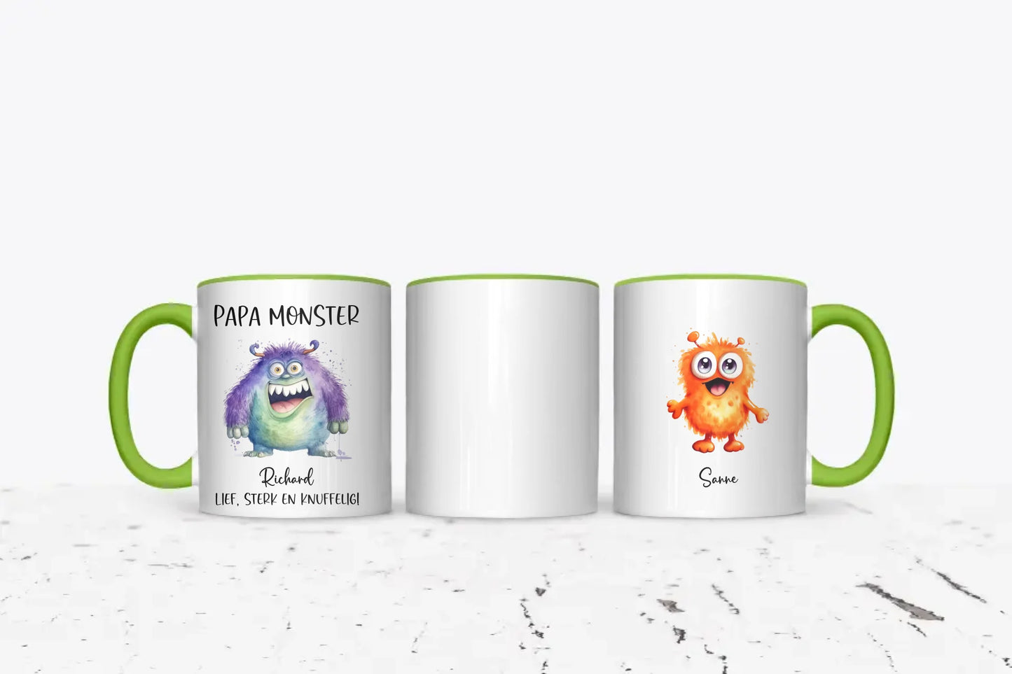 Papa monster - Gepersonaliseerde Vaderdag mok