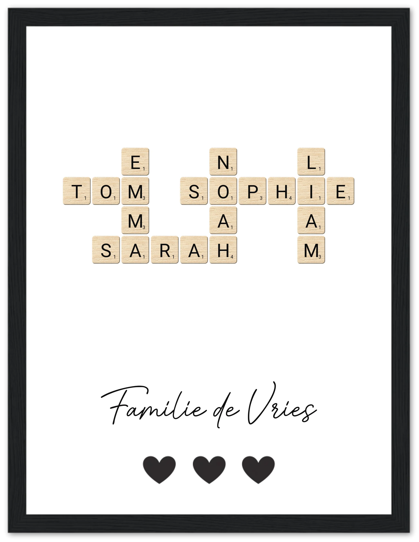 Scrabble - Gepersonaliseerde poster met lijst
