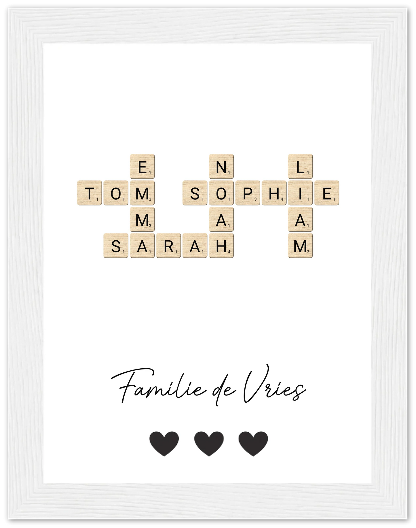 Scrabble - Gepersonaliseerde poster met lijst