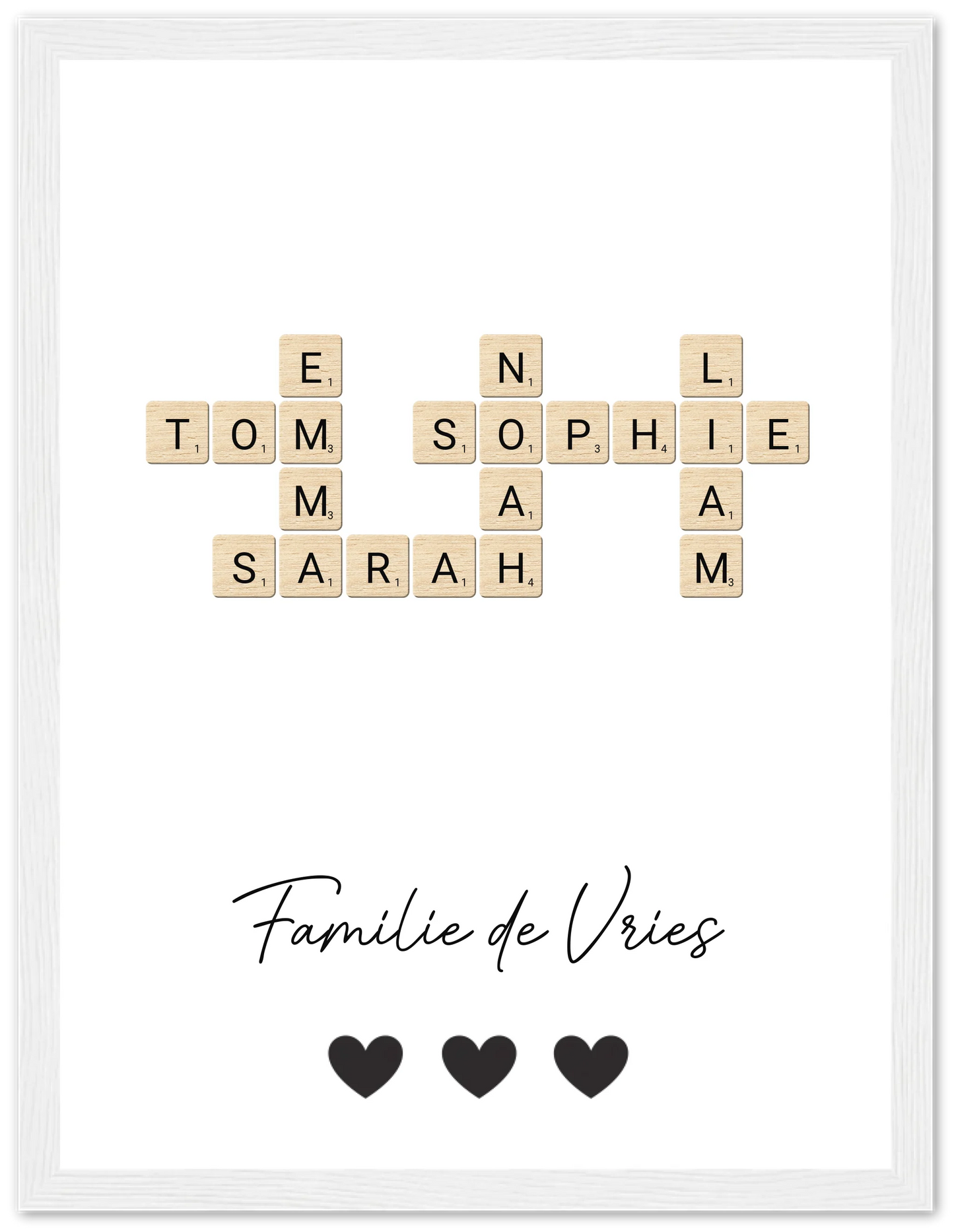 Scrabble - Gepersonaliseerde poster met lijst