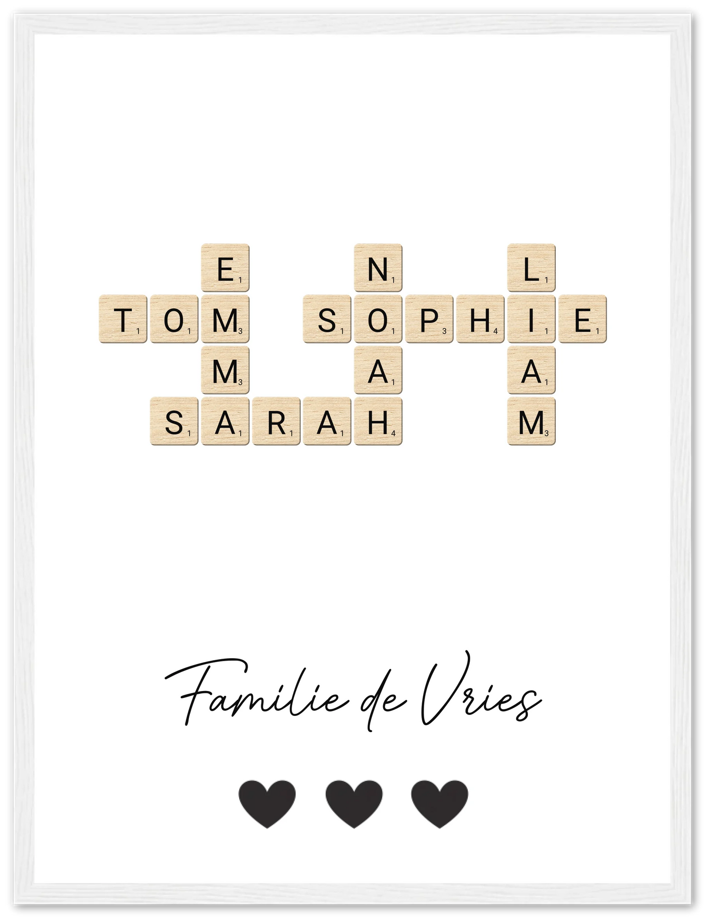 Scrabble - Gepersonaliseerde poster met lijst
