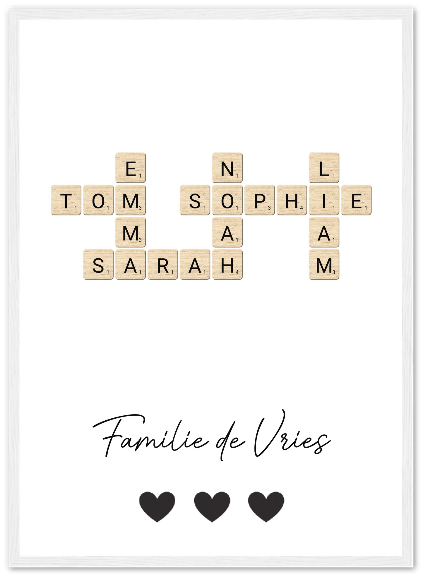 Scrabble - Gepersonaliseerde poster met lijst