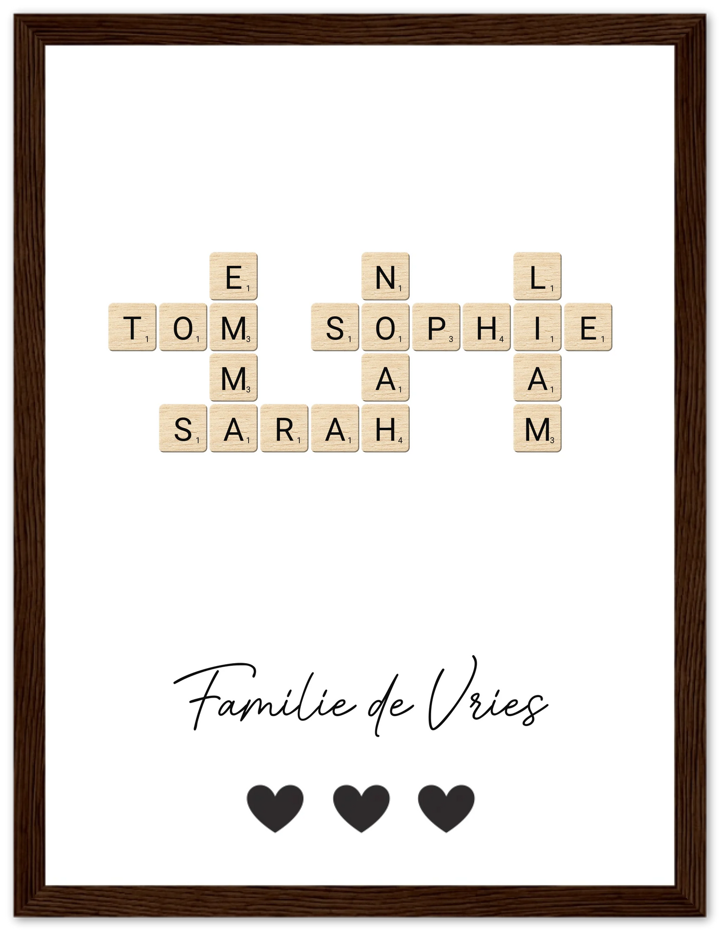 Scrabble - Gepersonaliseerde poster met lijst