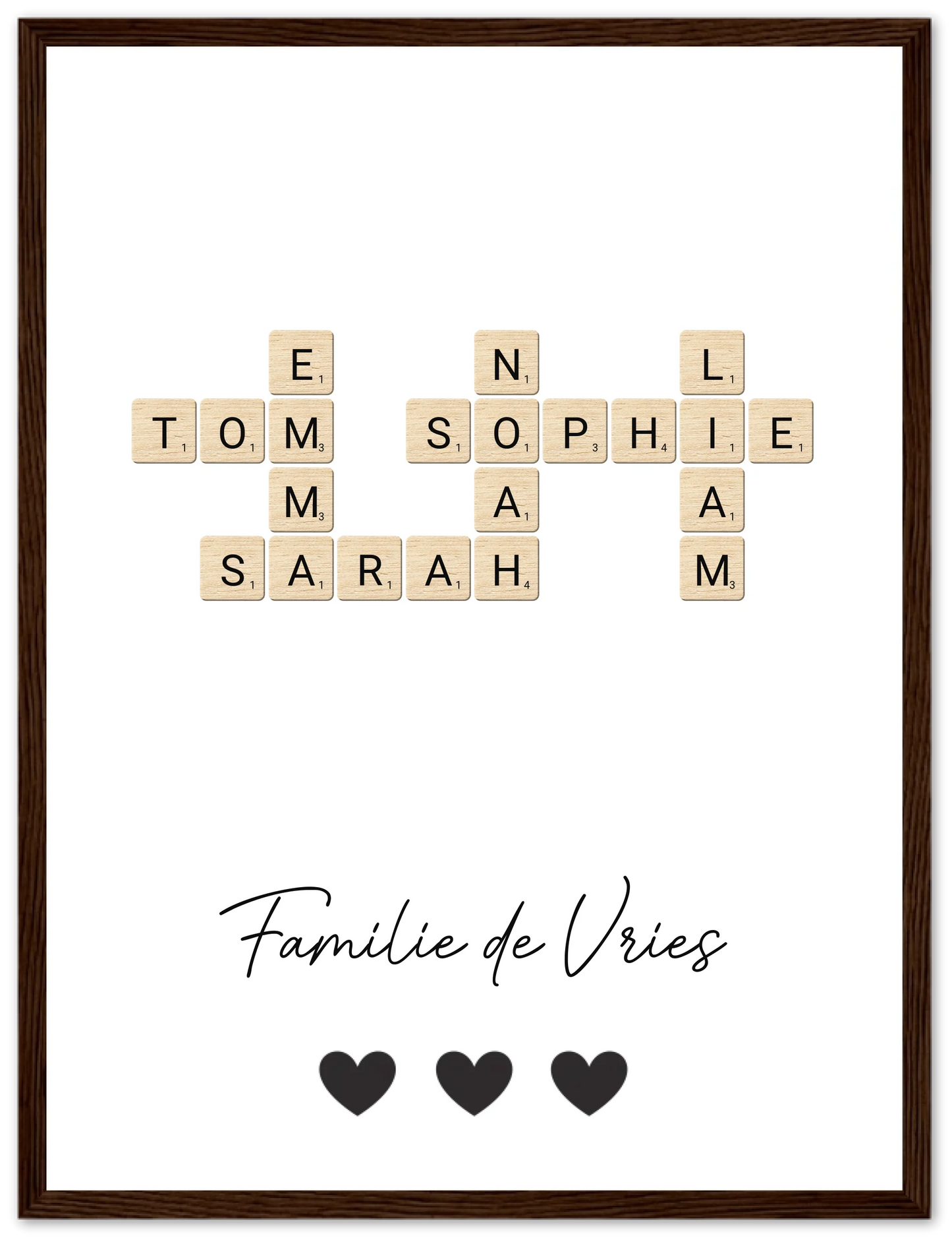 Scrabble - Gepersonaliseerde poster met lijst