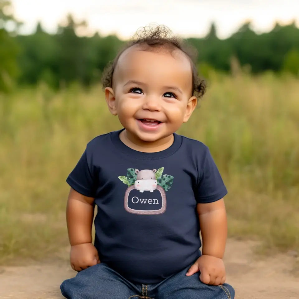 Safaridieren - Gepersonaliseerd baby shirt