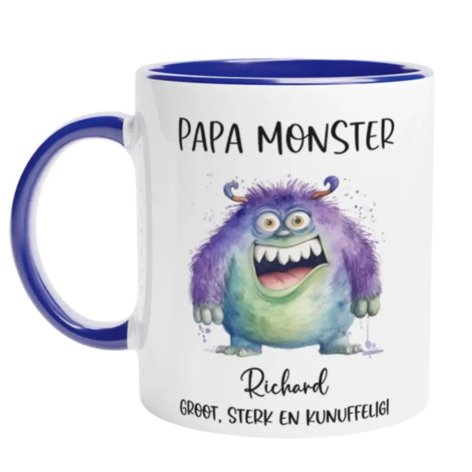 Papa monster - Gepersonaliseerde Vaderdag mok