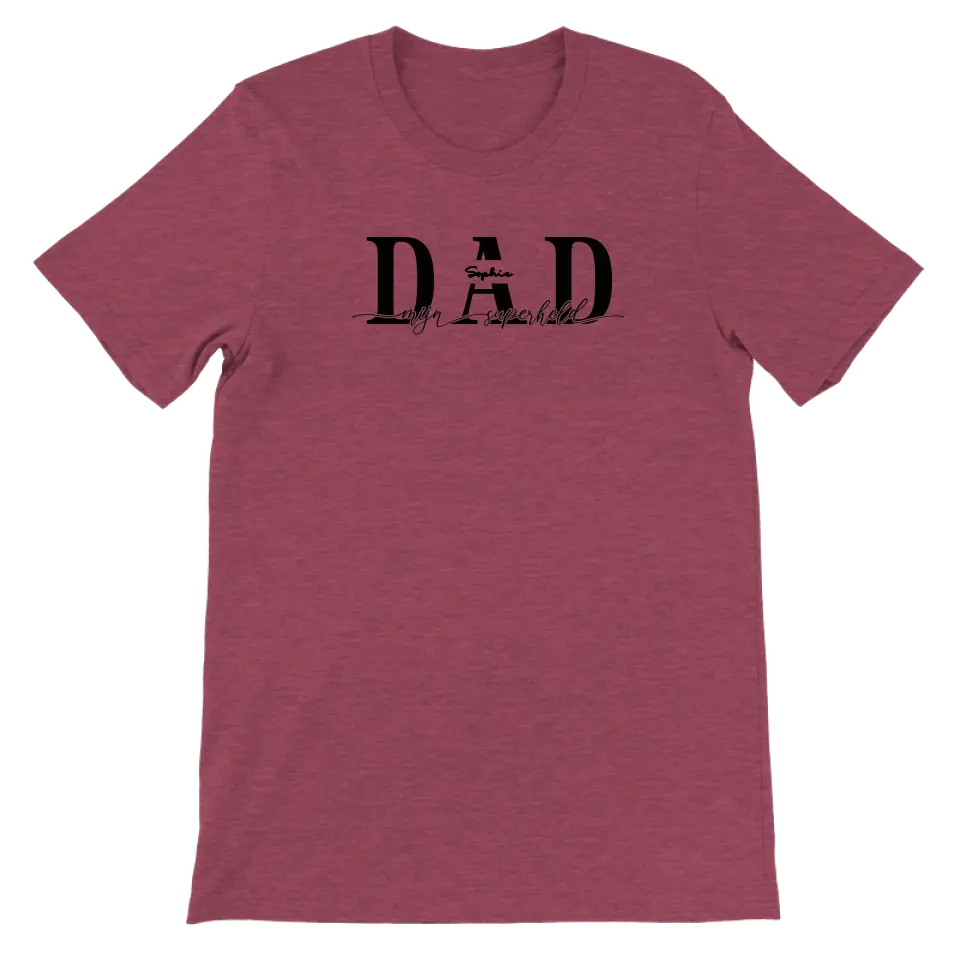 DAD mijn superheld - Gepersonaliseerd Vaderdag T-shirt