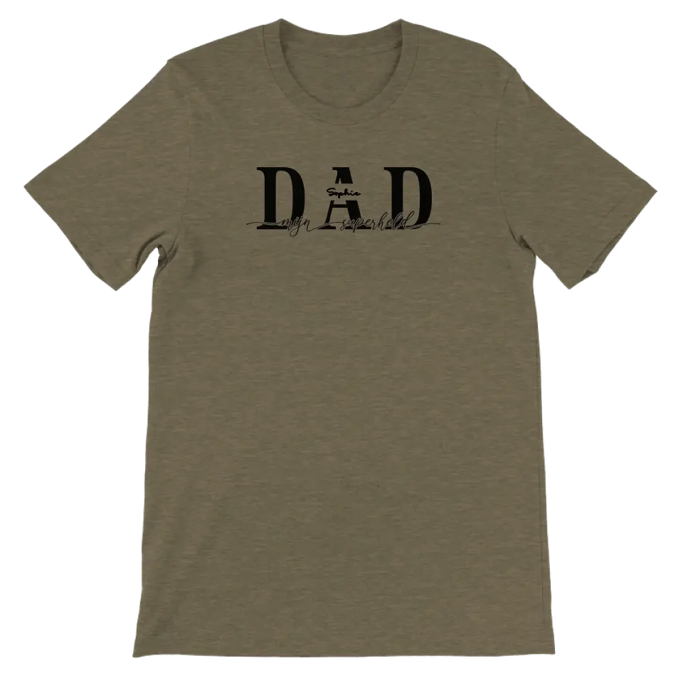 DAD mijn superheld - Gepersonaliseerd Vaderdag T-shirt