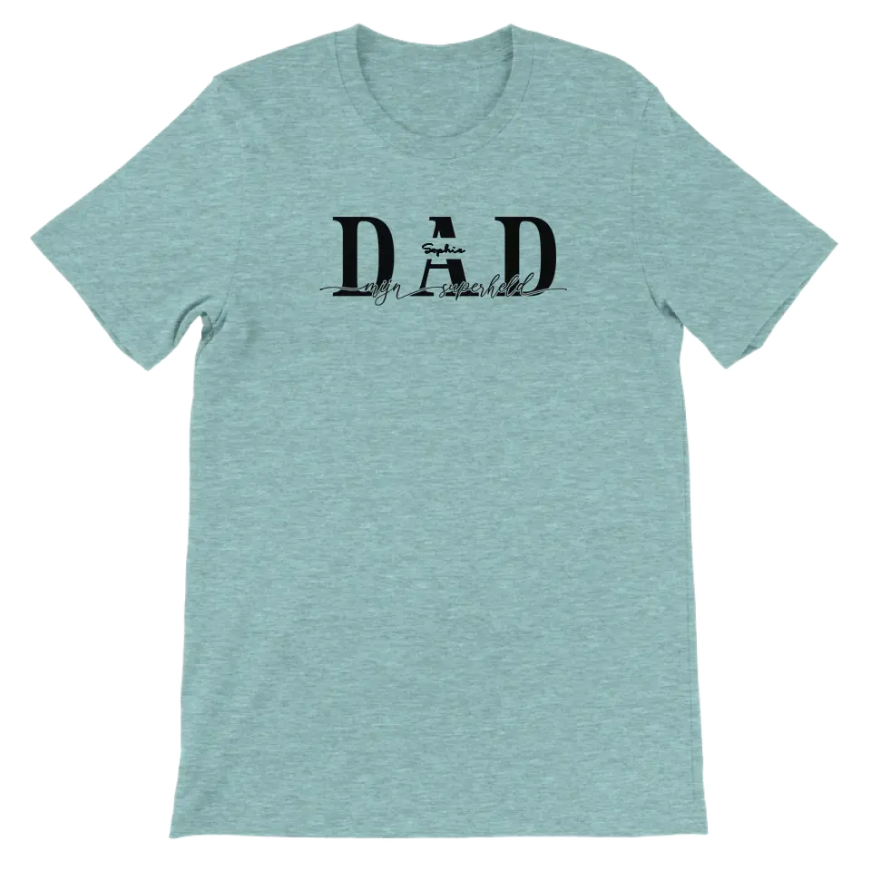 DAD mijn superheld - Gepersonaliseerd Vaderdag T-shirt