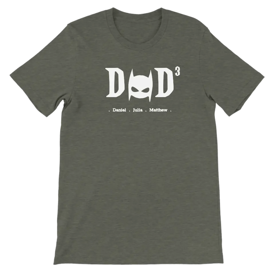 DAD superheld wit - Gepersonaliseerd Vaderdag T-shirt