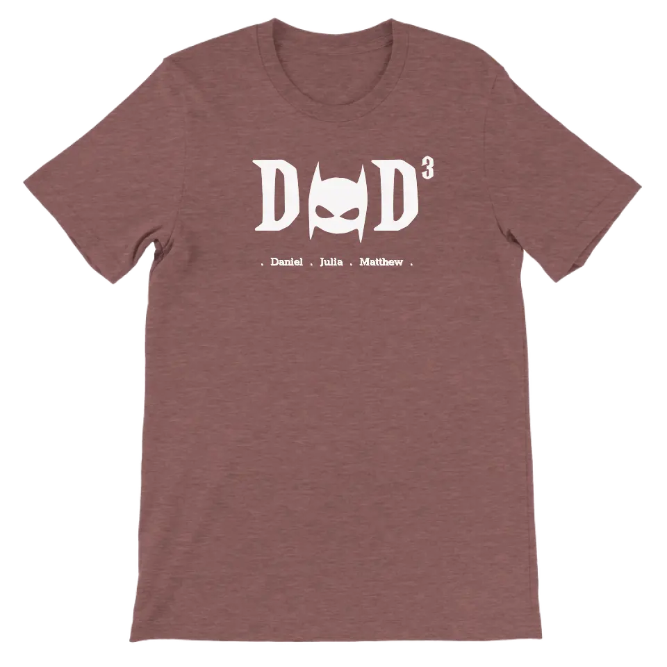 DAD superheld wit - Gepersonaliseerd Vaderdag T-shirt