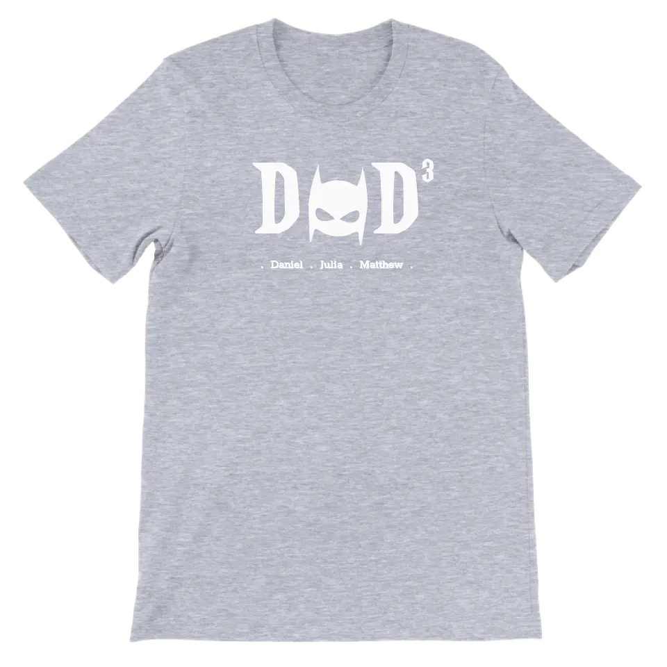 DAD superheld wit - Gepersonaliseerd Vaderdag T-shirt