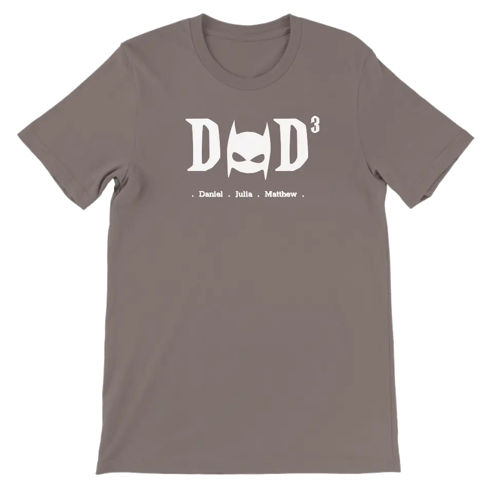 DAD superheld wit - Gepersonaliseerd Vaderdag T-shirt