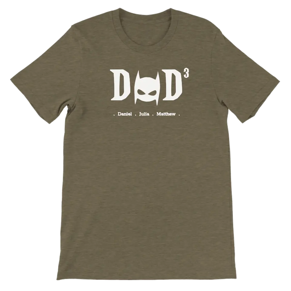 DAD superheld wit - Gepersonaliseerd Vaderdag T-shirt