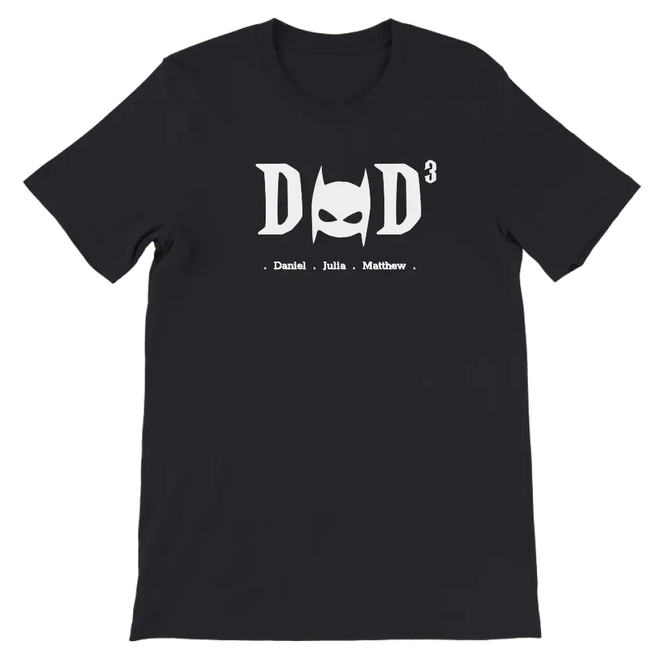 DAD superheld wit - Gepersonaliseerd Vaderdag T-shirt