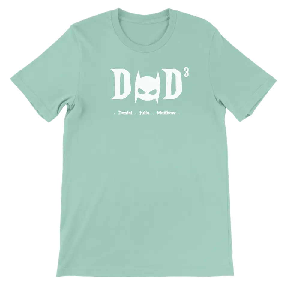 DAD superheld wit - Gepersonaliseerd Vaderdag T-shirt