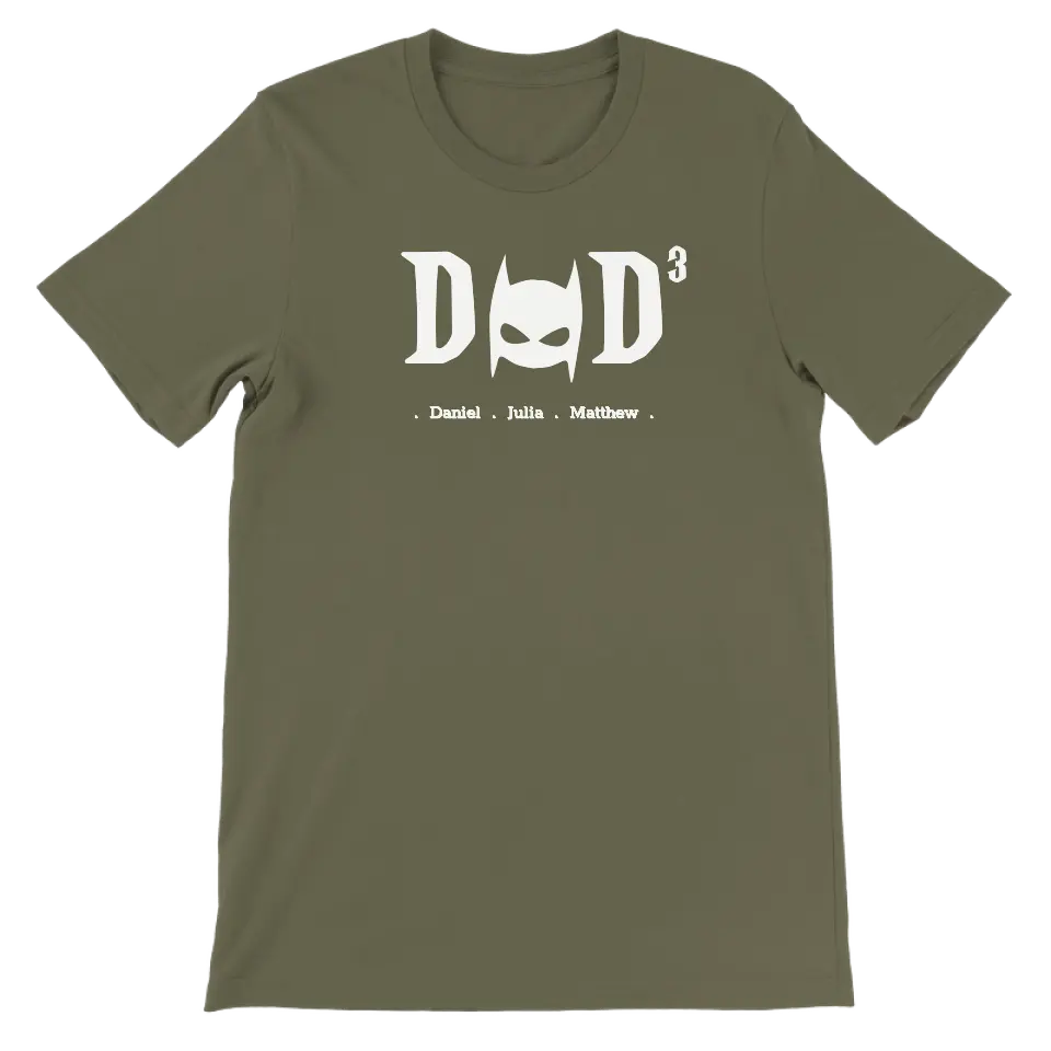 DAD superheld wit - Gepersonaliseerd Vaderdag T-shirt