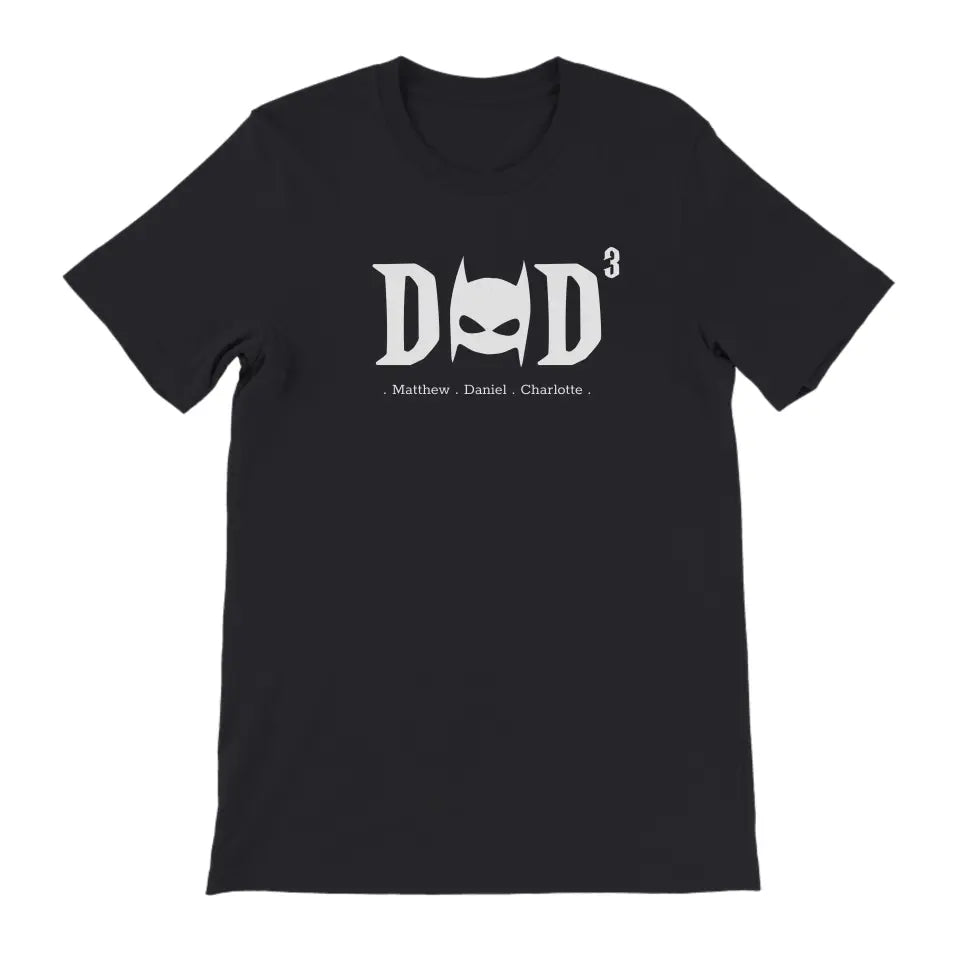 DAD superheld wit - Gepersonaliseerd Vaderdag T-shirt