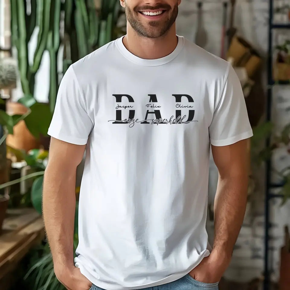 DAD mijn superheld - Gepersonaliseerd Vaderdag T-shirt