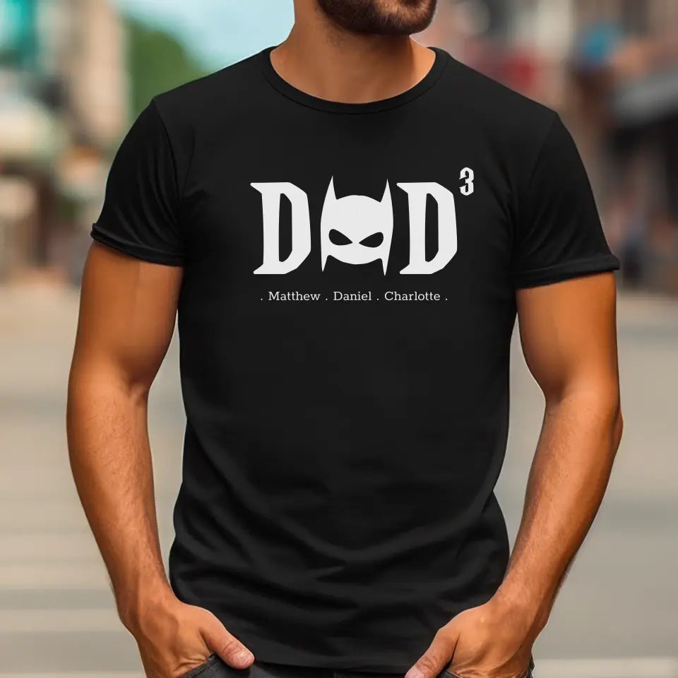 DAD superheld wit - Gepersonaliseerd Vaderdag T-shirt