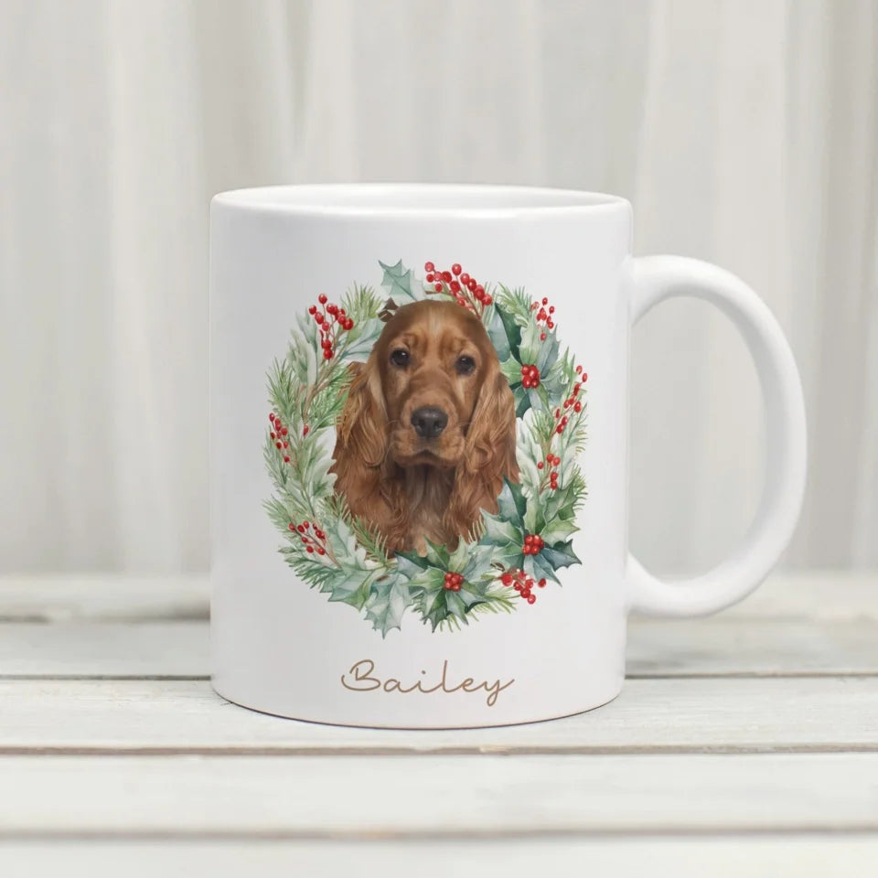 Gepersonaliseerde kerstmok hond met naam