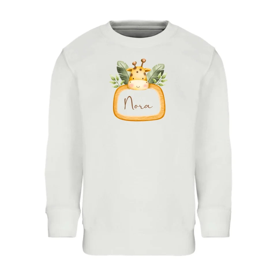 Gepersonaliseerde kinder sweater safaridieren 