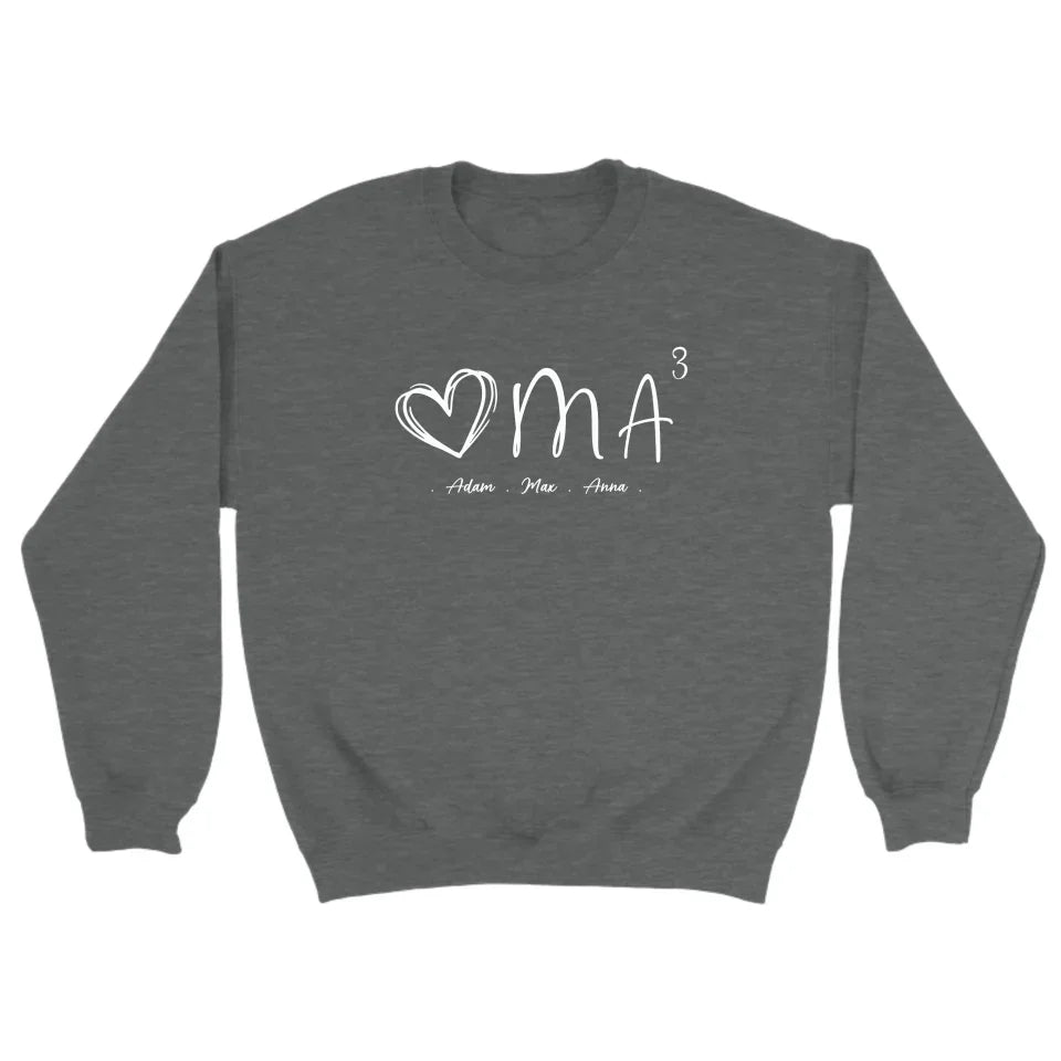 gepersonaliseerde sweater oma namen kleinkinderen donkergrijs (1)