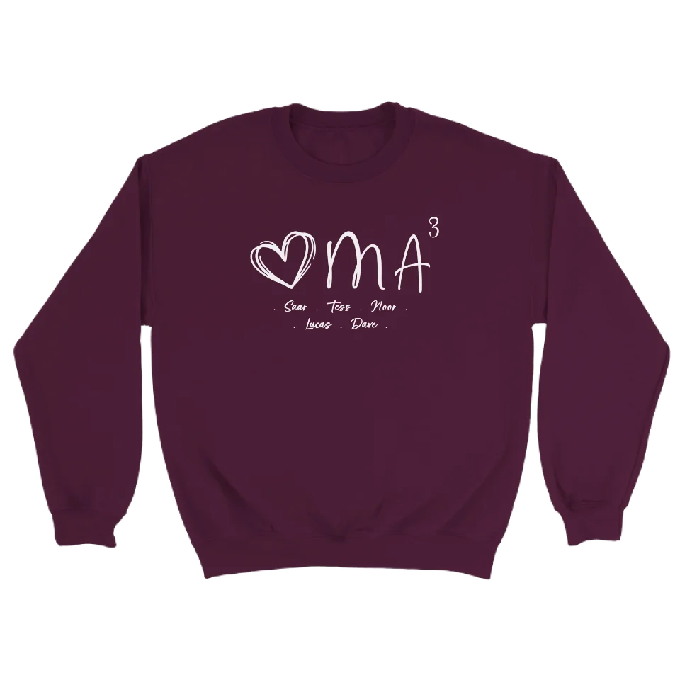 ♥MA wit - Gepersonaliseerde sweater oma