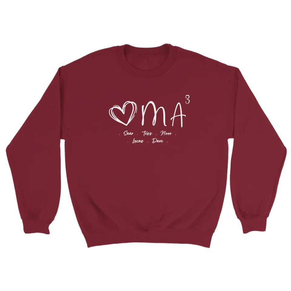 ♥MA wit - Gepersonaliseerde sweater oma