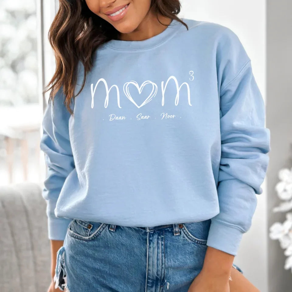 Mom gepersonaliseerde sweater lichtblauw (1)