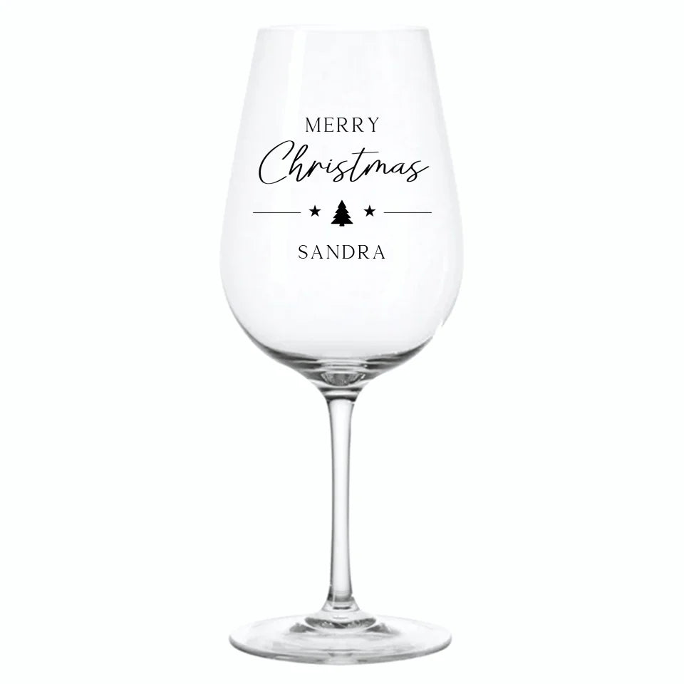 Merry Christmas - Gepersonaliseerd wijnglas