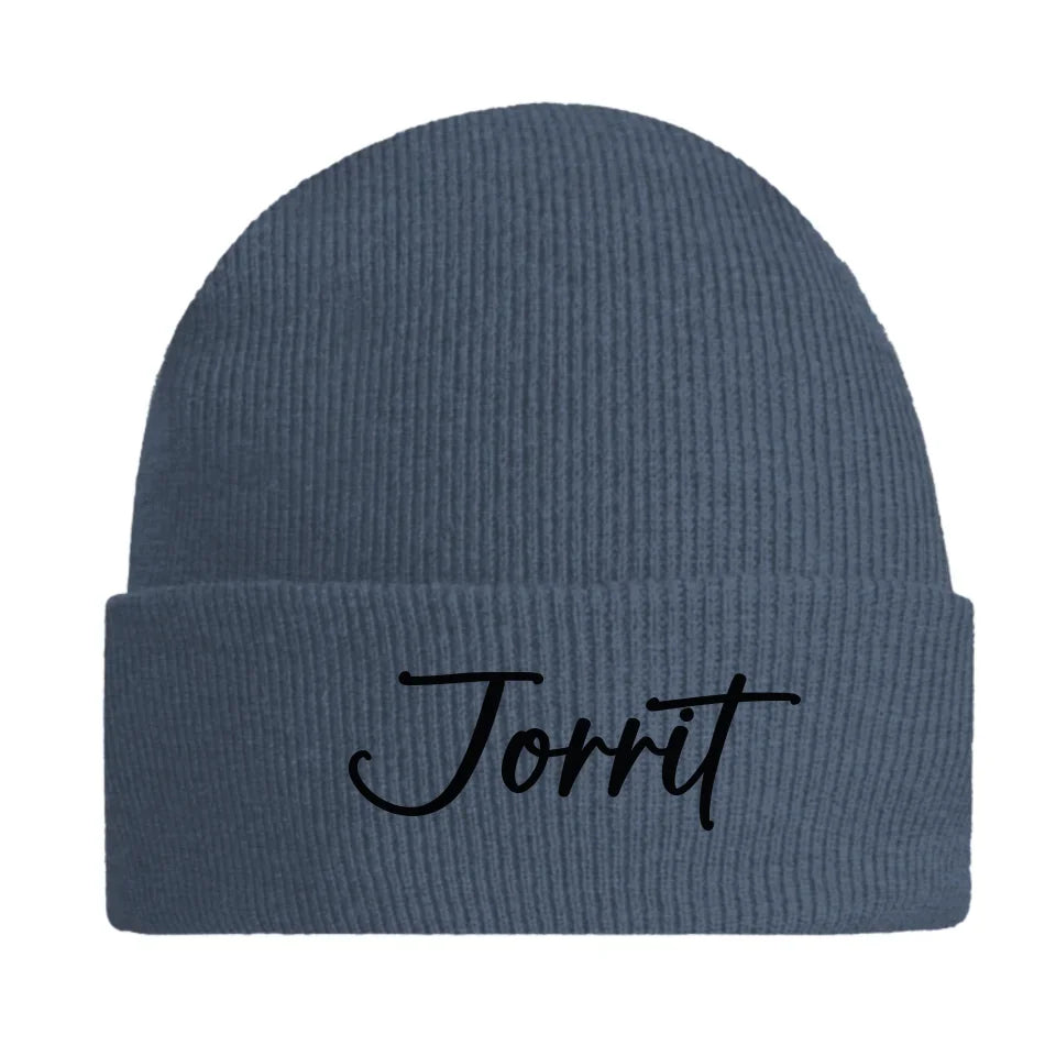 Gepersonaliseerde_geborduurde_beanie_blauw_gemeleerd[1]