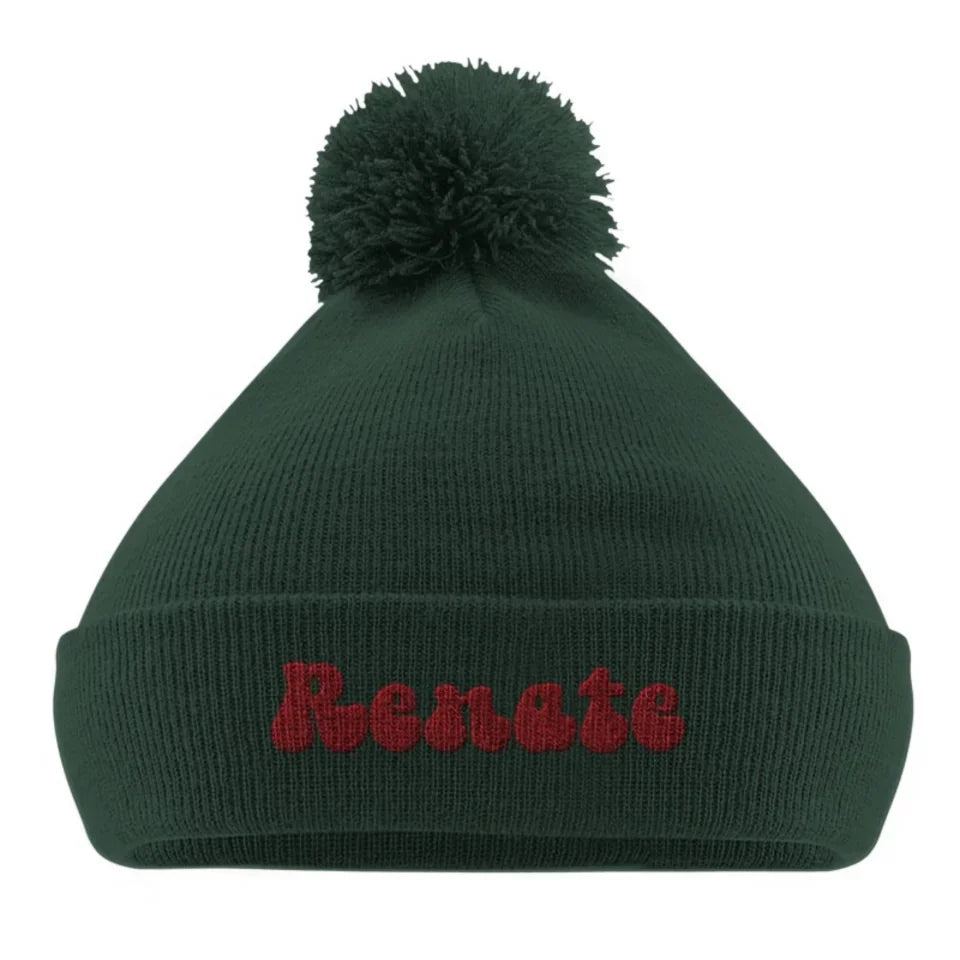 Gepersonaliseerde geborduurde pom pom beanie (1)