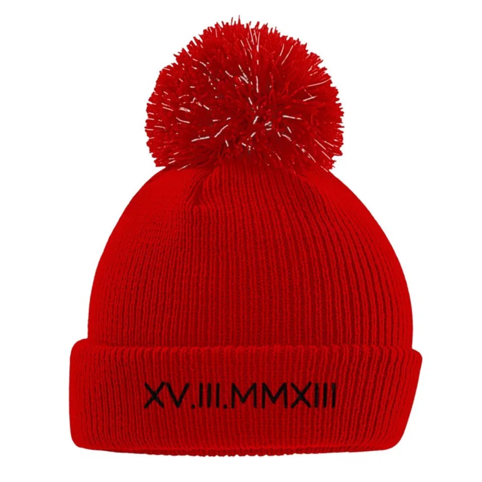 Gepersonaliseerde geborduurde reflecterende beanie met naam kind