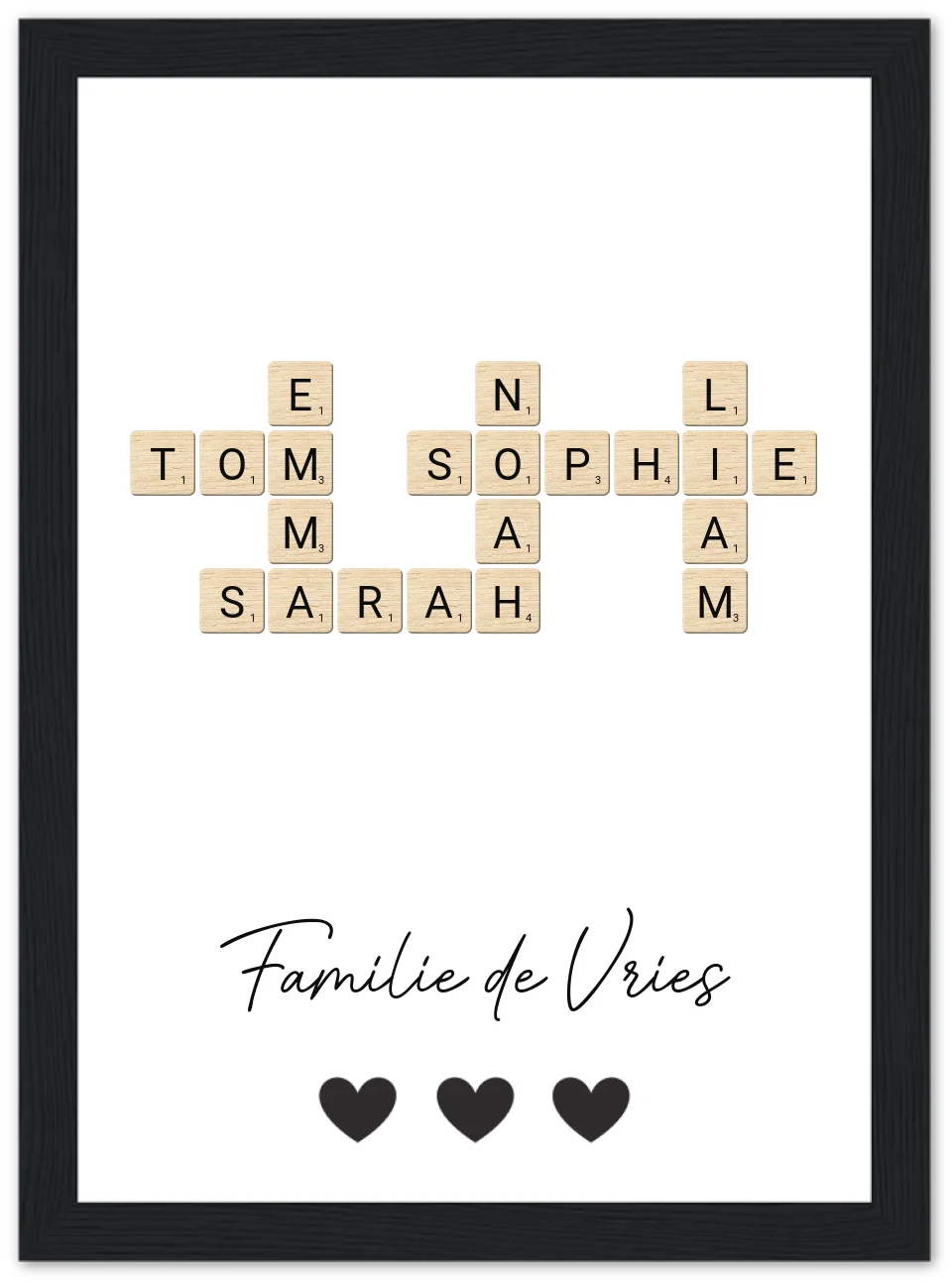 Scrabble - Gepersonaliseerde poster met lijst