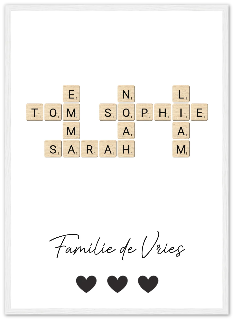 Scrabble - Gepersonaliseerde poster met lijst