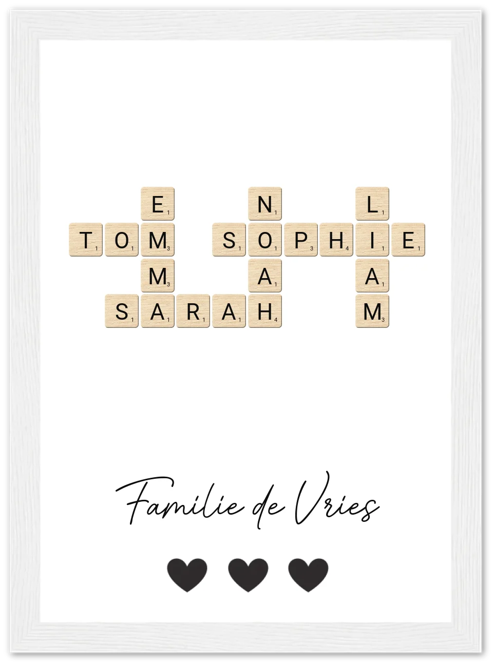 Scrabble - Gepersonaliseerde poster met lijst