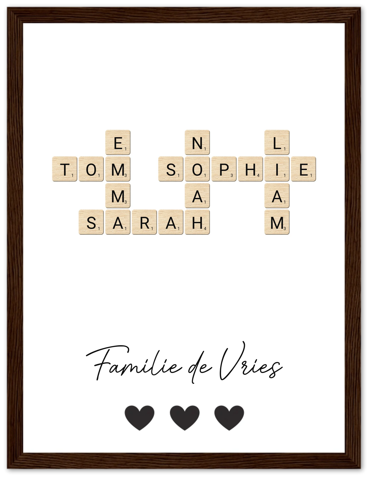 Scrabble - Gepersonaliseerde poster met lijst