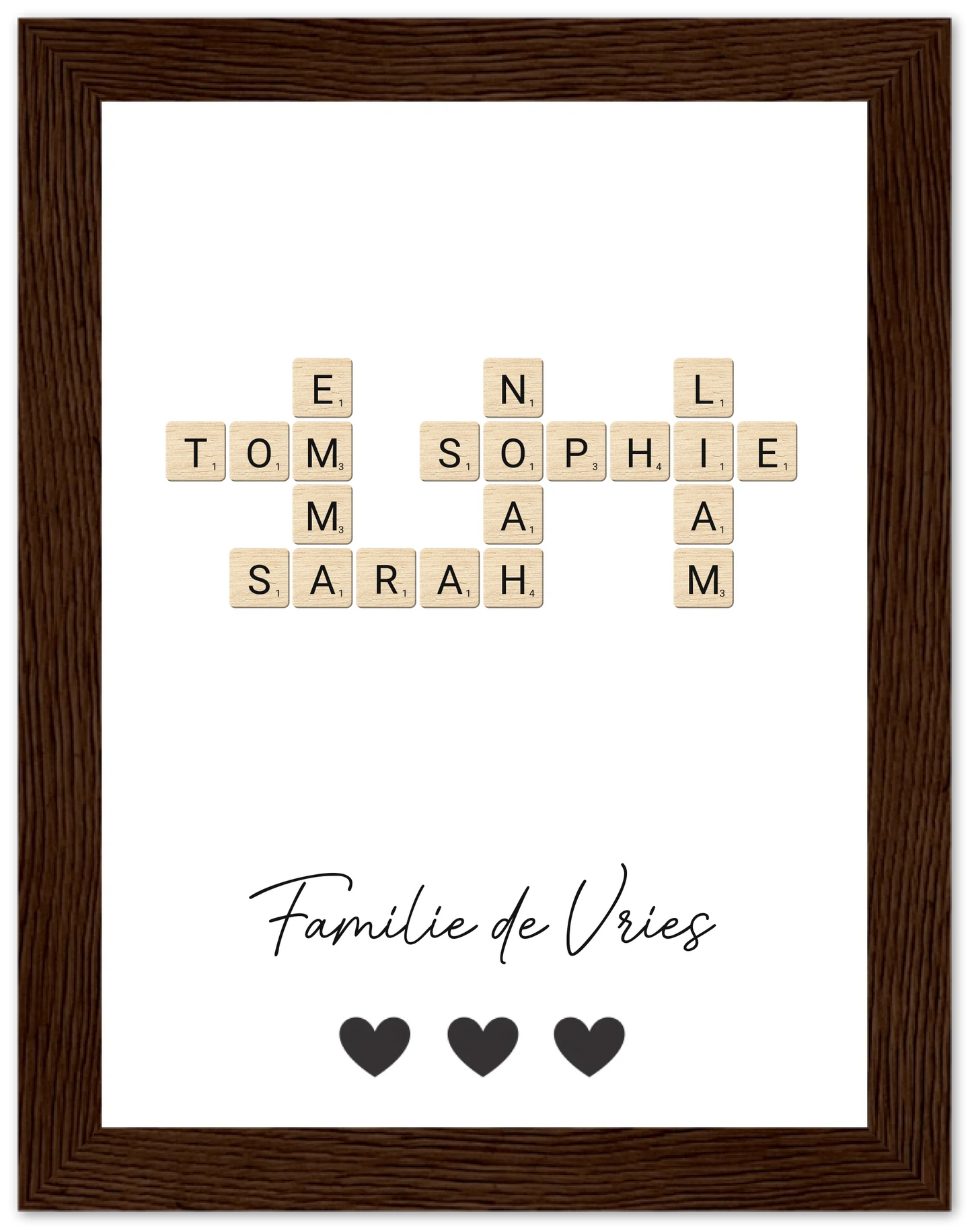 Scrabble - Gepersonaliseerde poster met lijst