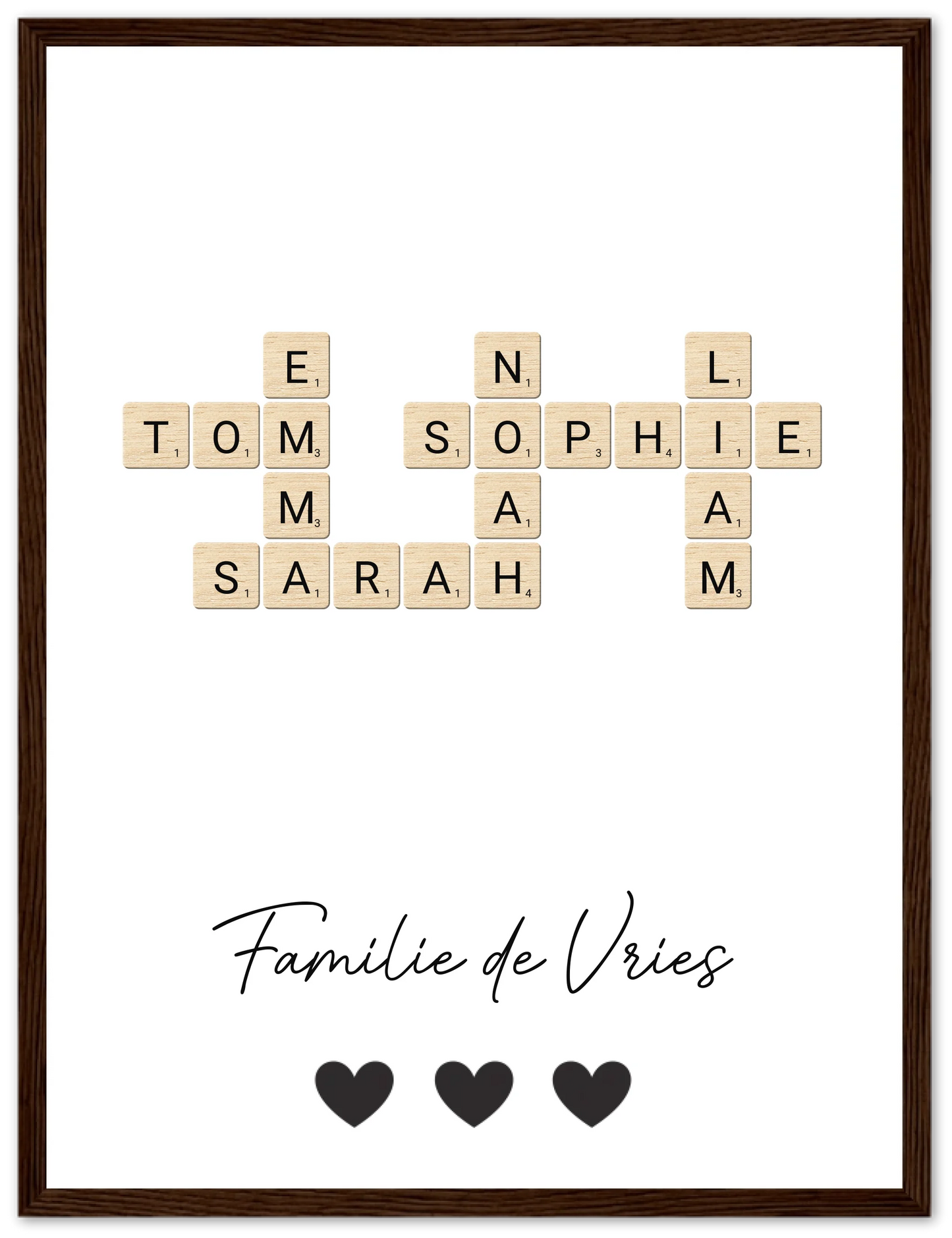 Scrabble - Gepersonaliseerde poster met lijst