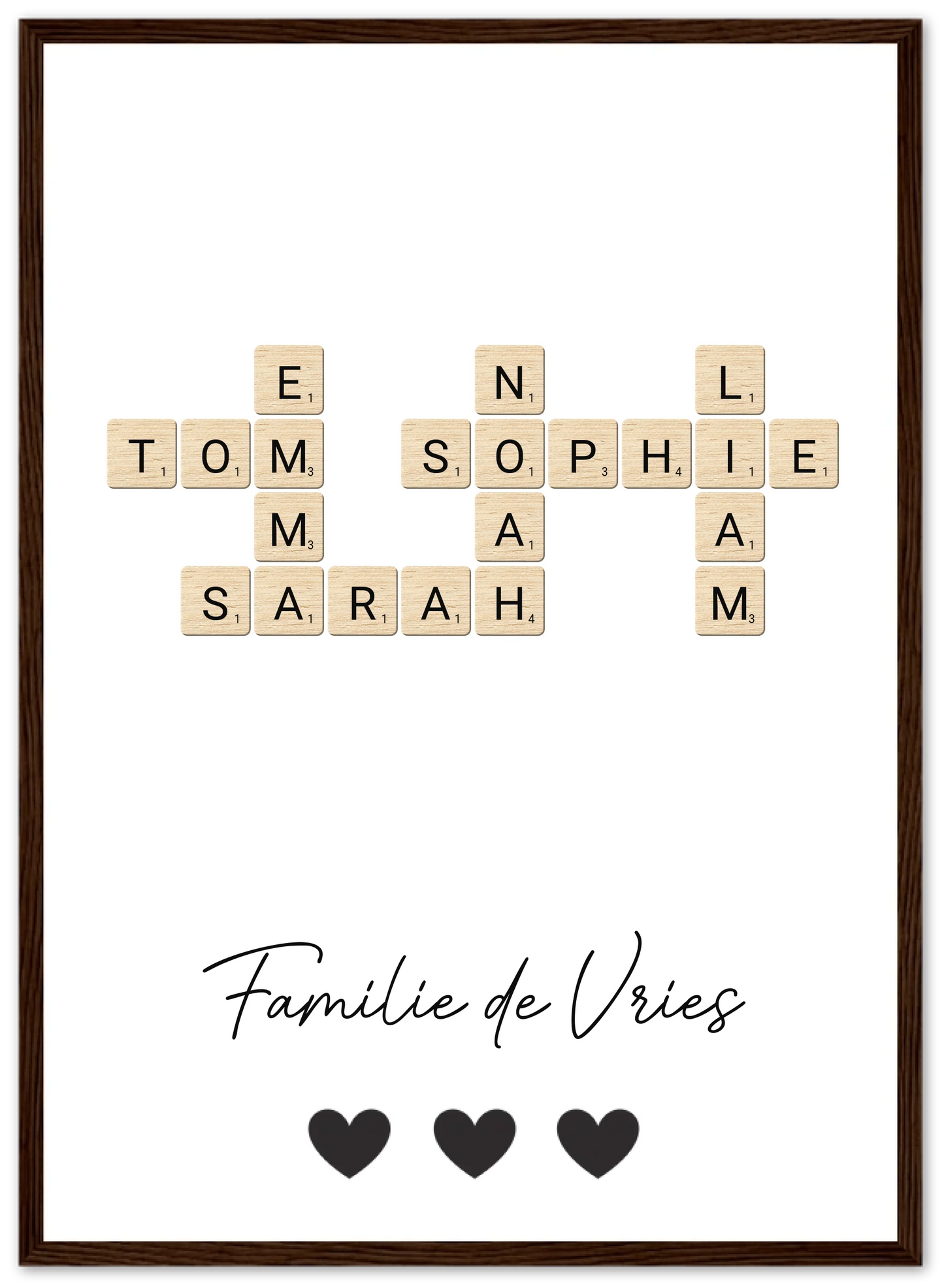 Scrabble - Gepersonaliseerde poster met lijst