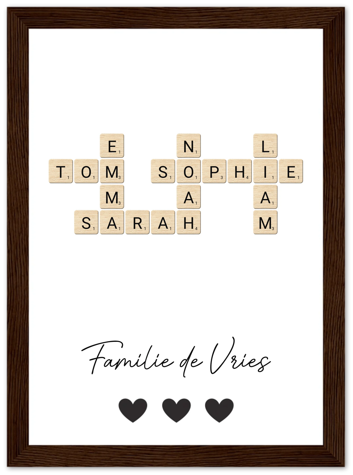 Scrabble - Gepersonaliseerde poster met lijst