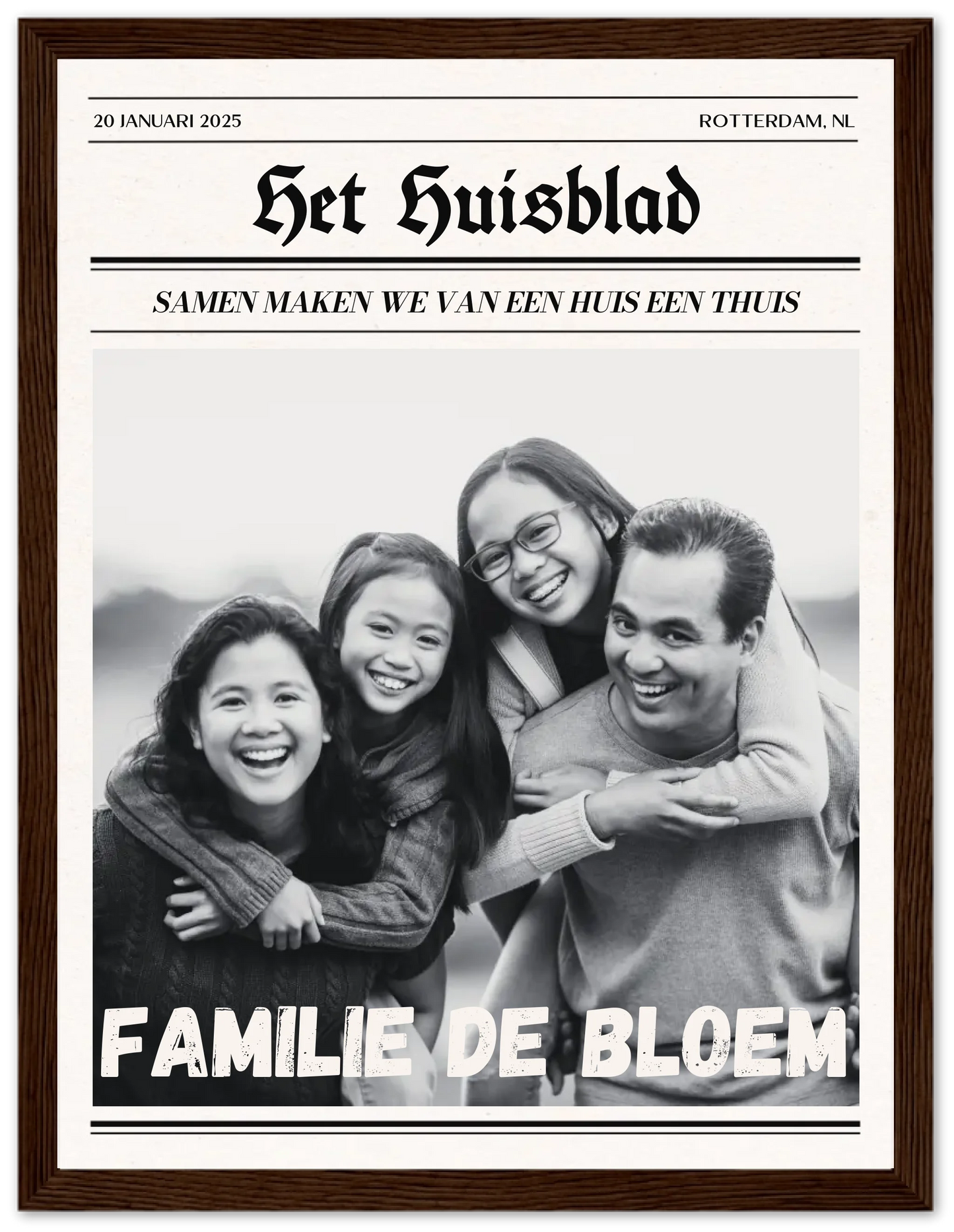 Het Huisblad - Gepersonaliseerde poster met lijst