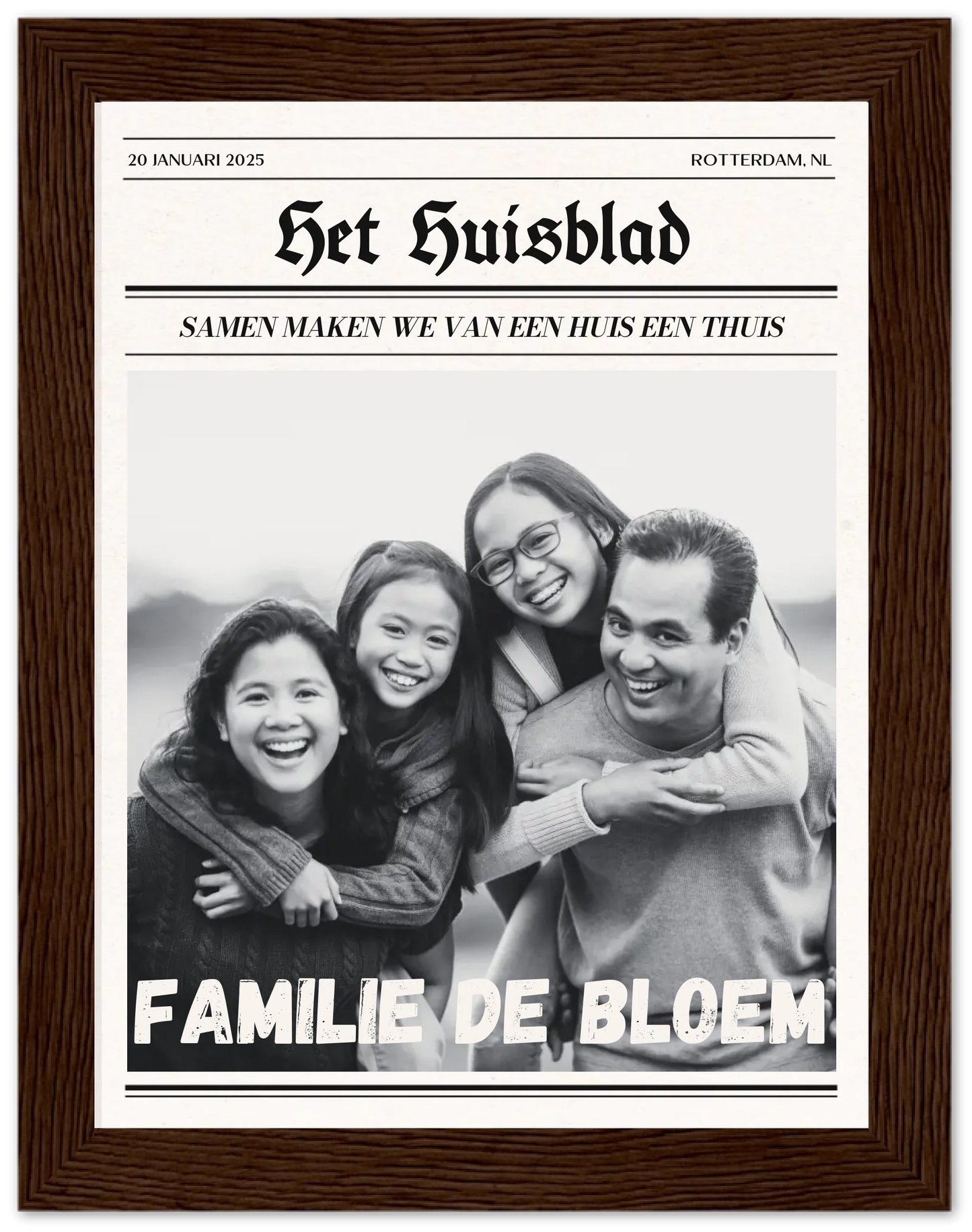 Het Huisblad - Gepersonaliseerde poster met lijst