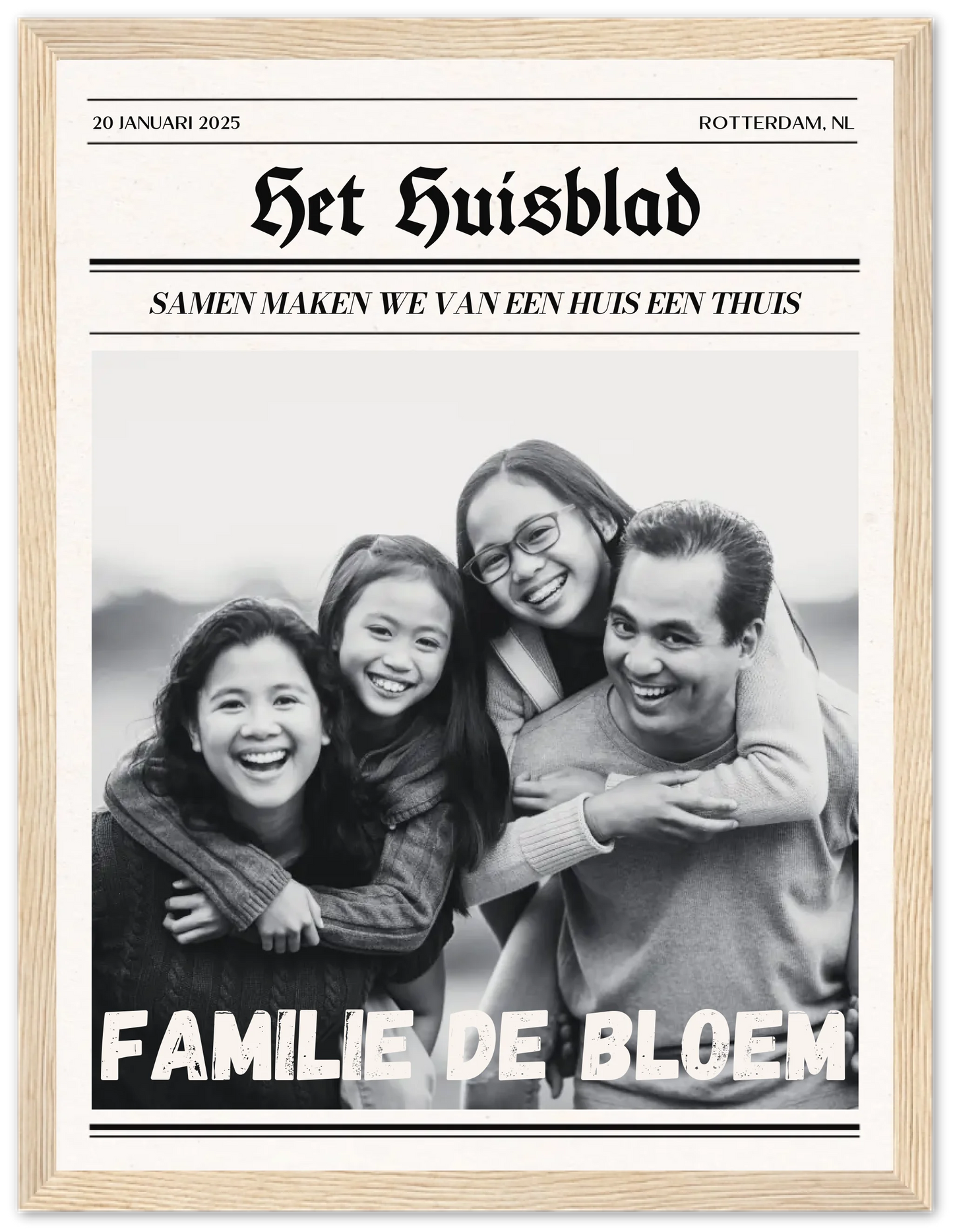 Het Huisblad - Gepersonaliseerde poster met lijst