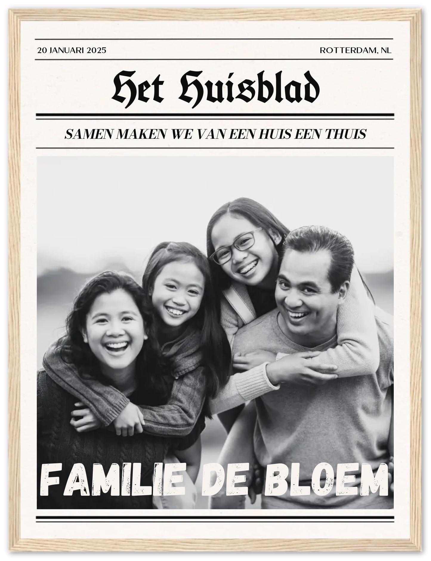 Het Huisblad - Gepersonaliseerde poster met lijst