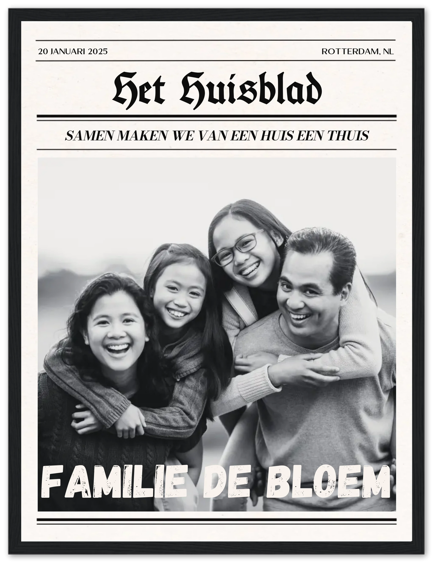 Het Huisblad - Gepersonaliseerde poster met lijst