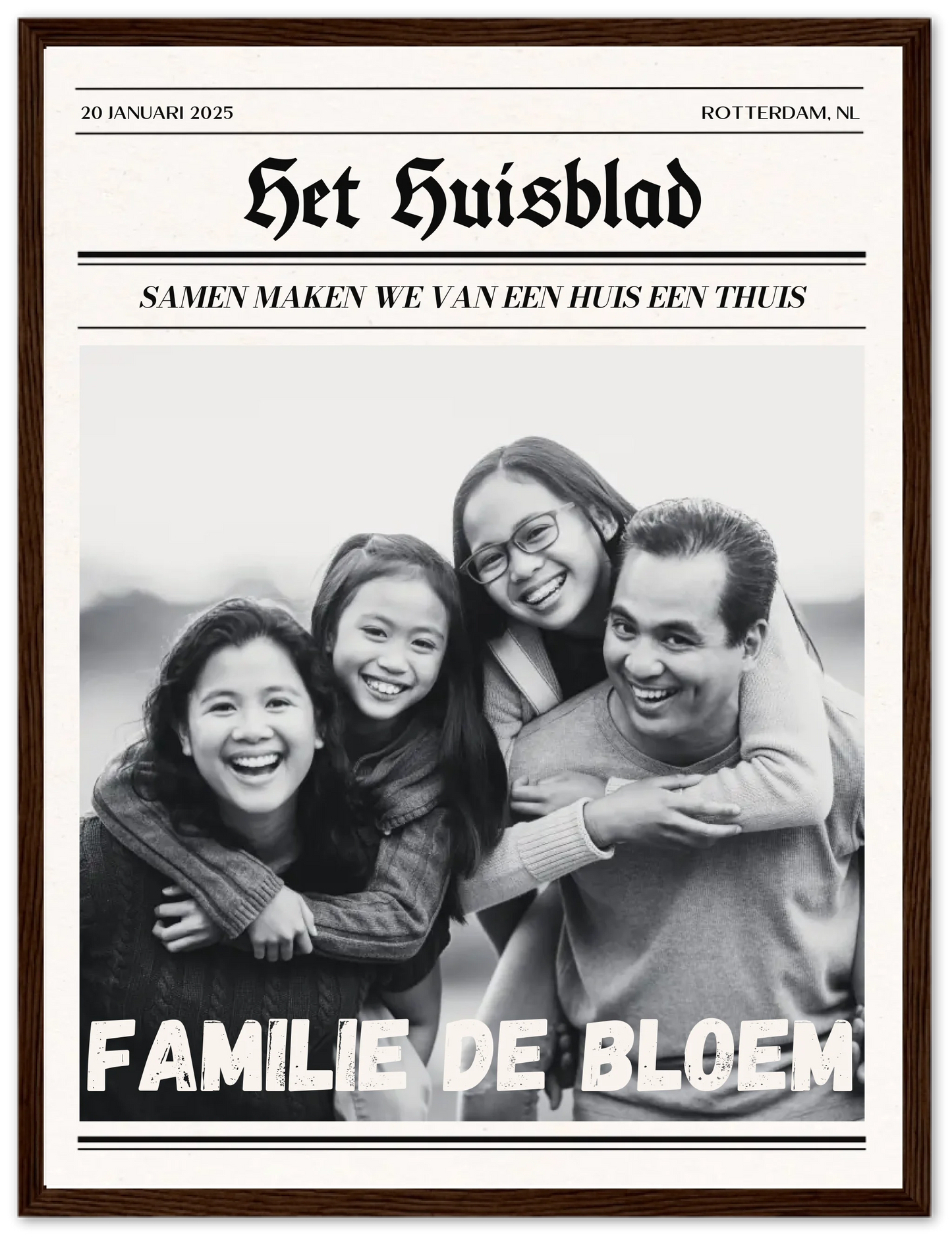 Het Huisblad - Gepersonaliseerde poster met lijst