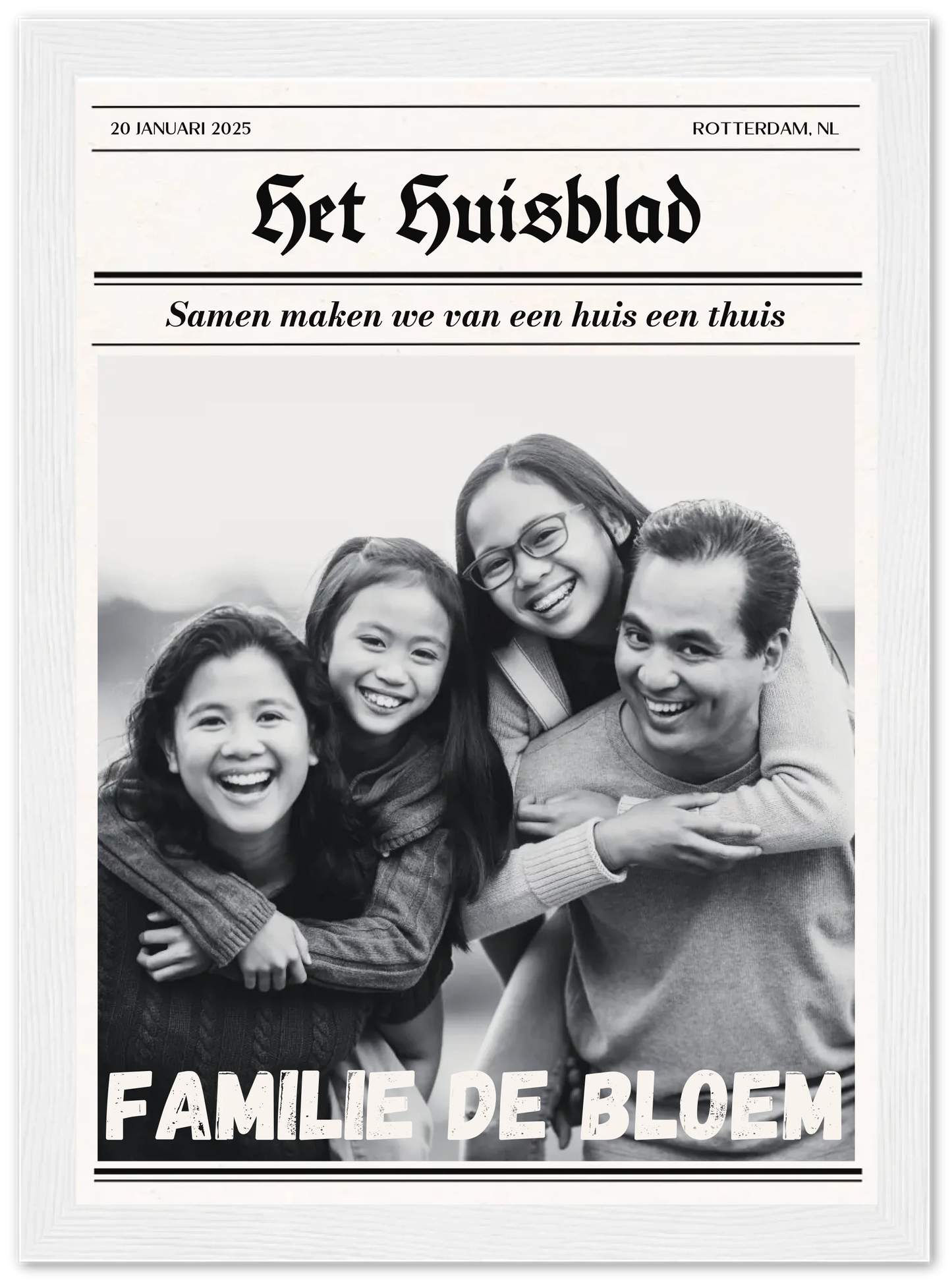 Het Huisblad - Gepersonaliseerde poster met lijst