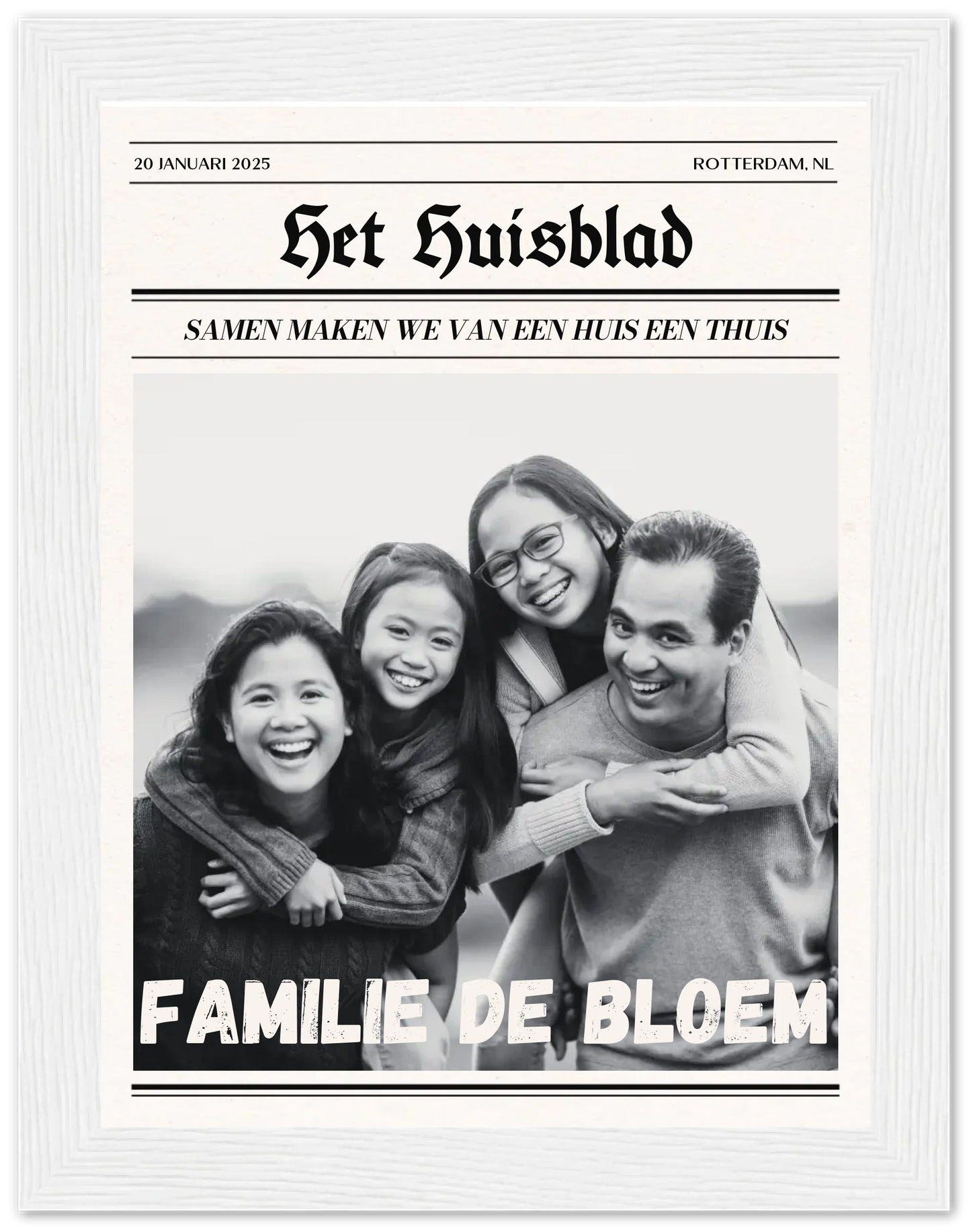 Het Huisblad - Gepersonaliseerde poster met lijst